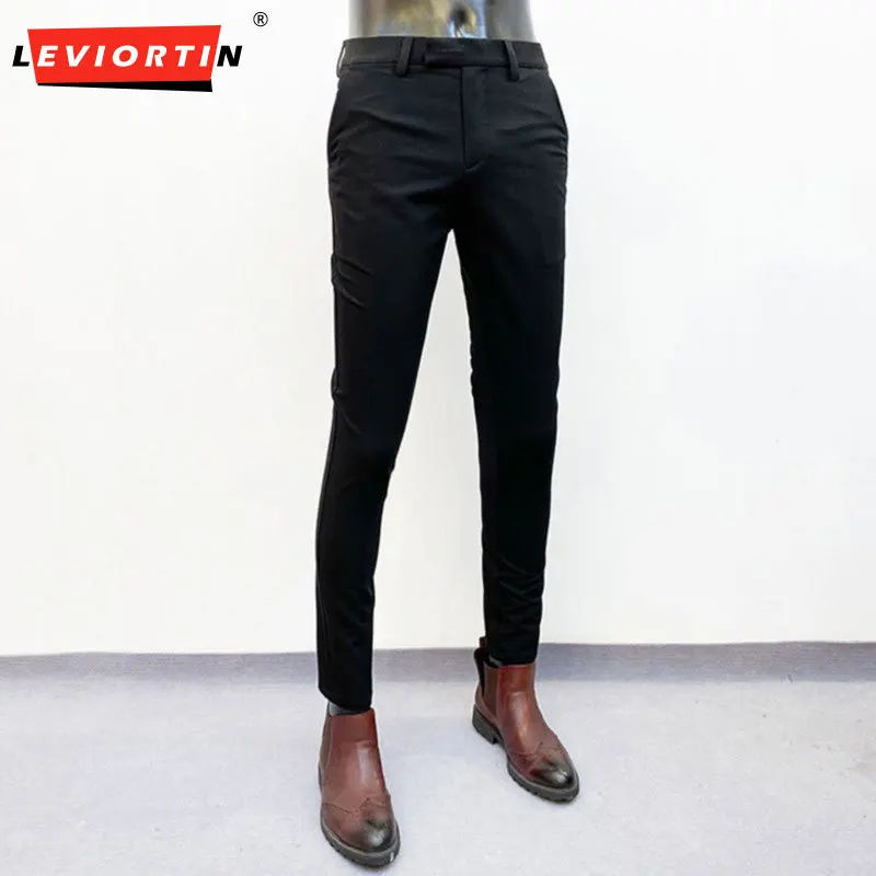 

Suit pants for men's minimalist slim fitting Korean version non ironing solid color business casual pants trend men's clothing