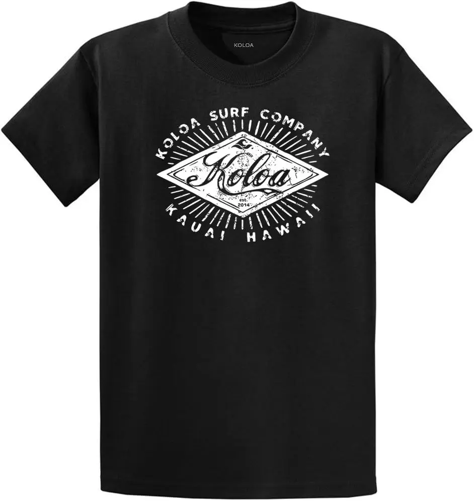 Koloa Surf Cursive Diamond Logo Heavy Cotton T-Shirt in Regular, Big and Tall