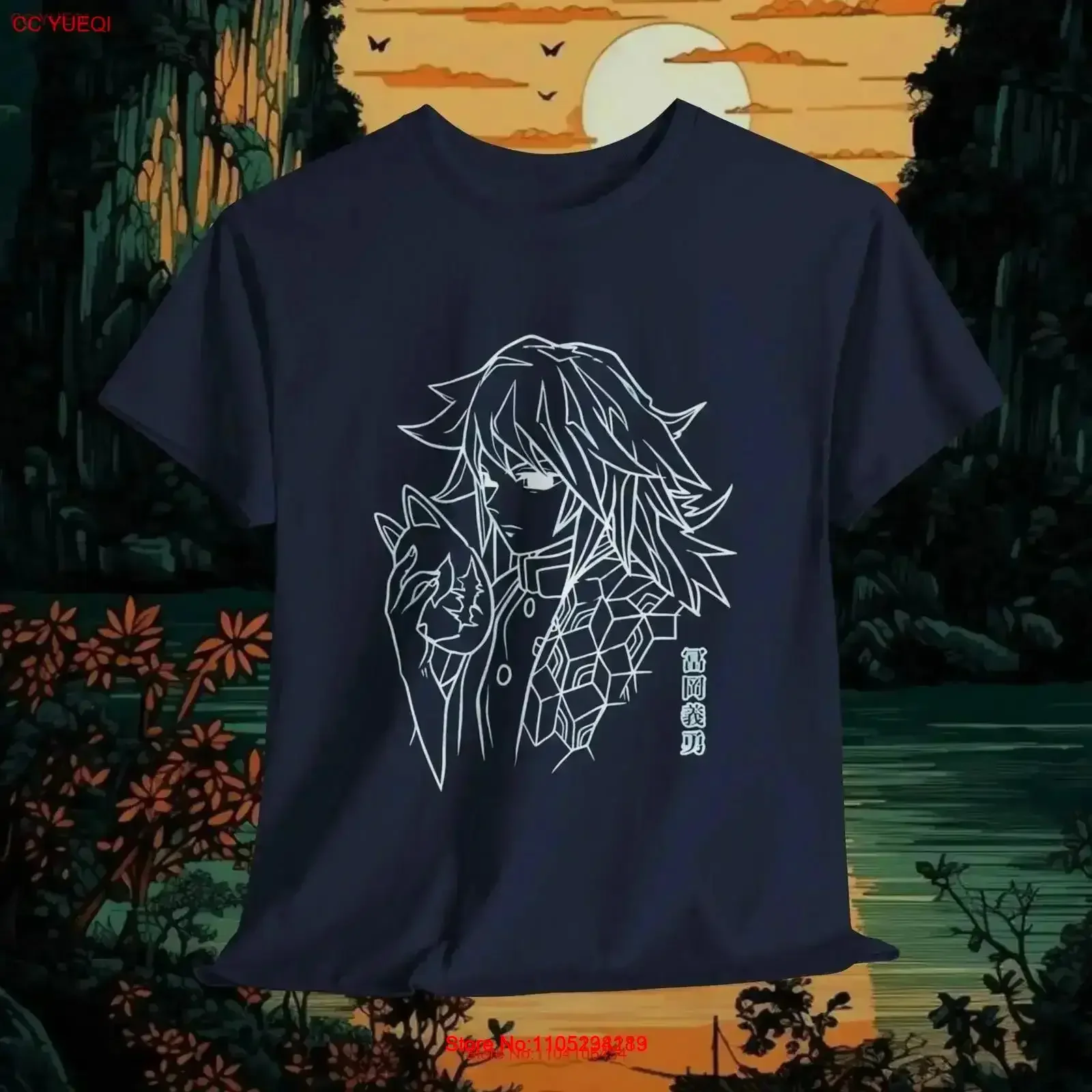 Water Hashira Giyu Tomioka Heavy Cotton Otaku T shirt Design vintage Washed Versatile Top For Everyday Wear streetwear Soft