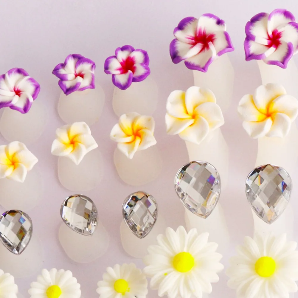 ネイル用シリコン製指セパレーター、ネイル用品、デイジー、水滴、ラインストーンネイルツール、つま先セパレーター用