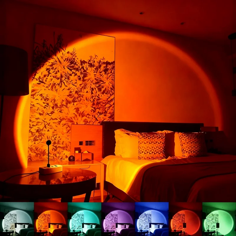 Sunset Projection Lamp USB Mood Light for Bedroom Living Room Photography Wall Decor Birthday Party