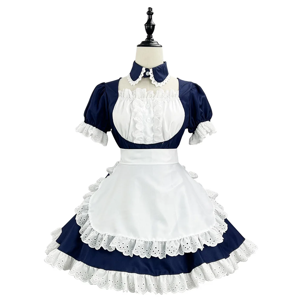 Cute Lolita Akihabara Maid Dress Costumes Cosplay AKIBA Maid Fringed Dress Suit for Waitress Maid Party Stage Costumes S -5XL