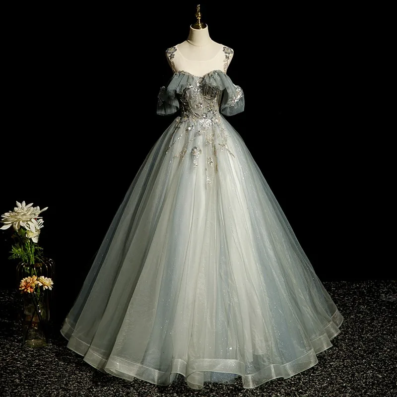 럭셔리 Vestidos Quinceanera 드레스, 클래식 파티 드레스, 우아한 오프 숄더 볼 가운, 우아한 무도회 드레스