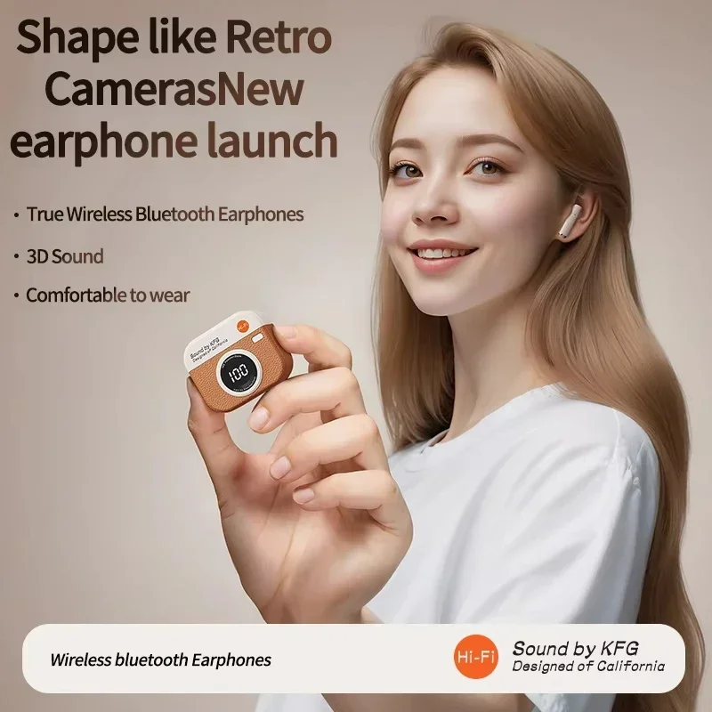 Q86 TWS Drahtlose Kopfhörer Bluetooth Kopfhörer Sport Stereo Fone Bluetooth Ohrhörer für Xiaomi Huawei iPhone Retro Kamera Stil