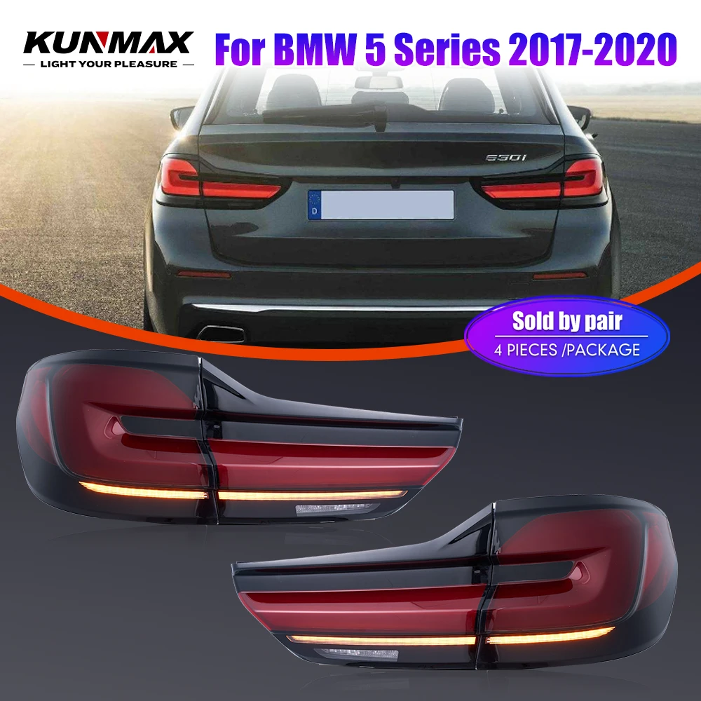 LED Tail Lights For BMW 5 Series 2017 2018 2019 2020 Flowing Water Flicker Tail Lamps Fog Car Tail Light Assembly Plug and Play