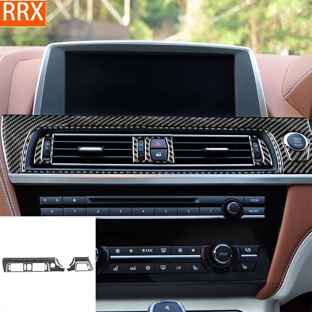 For BMW 6 Series M6 F12 F13 2011-2018 Center Dashboard Frame Set Cover Tuning Real Carbon Fiber Sticker Car Interior Accessories