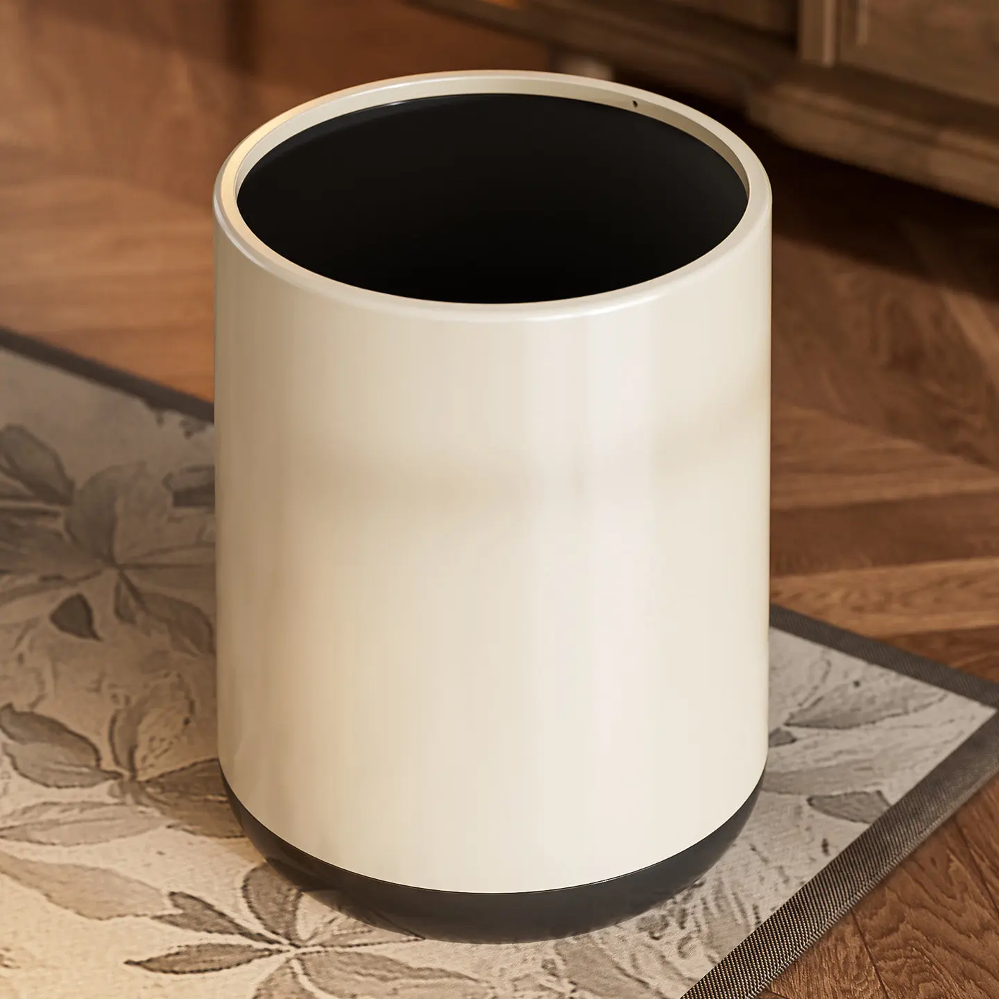 

Large Size High Capacity Bedroom Bathroom Cream Style Trash Can Luxury Home Living Room Study Sanitary Large Capacity Paper B...