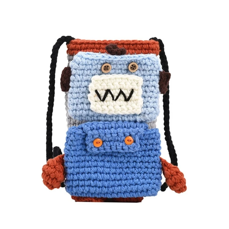 

Cute Cartoon Robot Mini Shoulder Bag for Women Fun Phone Pouch Perfect for School and Casual Outings 517D