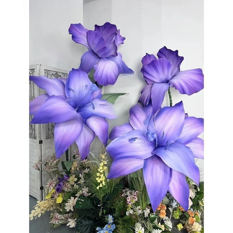 

Outdoor waterproof eva lily foam paper art flower, shopping mall decoration props
