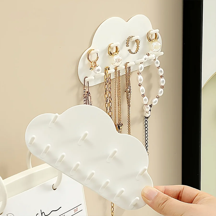 1/3Pcs Cloud-Shaped Organizer Hook -  Plastic Jewelry & Key Holder for Bathroom Living Room Storage Home Decor Accessories