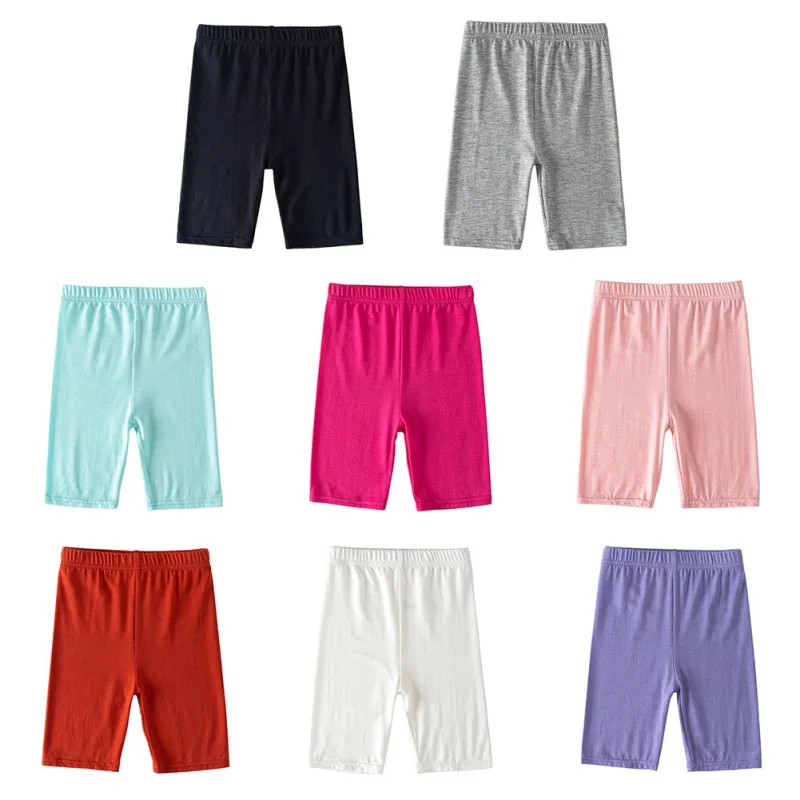 Kids Comfy Girls Five-Point Shorts Summer Children High Waist Elastic Slim Sports Pants Baby Girl Leggings