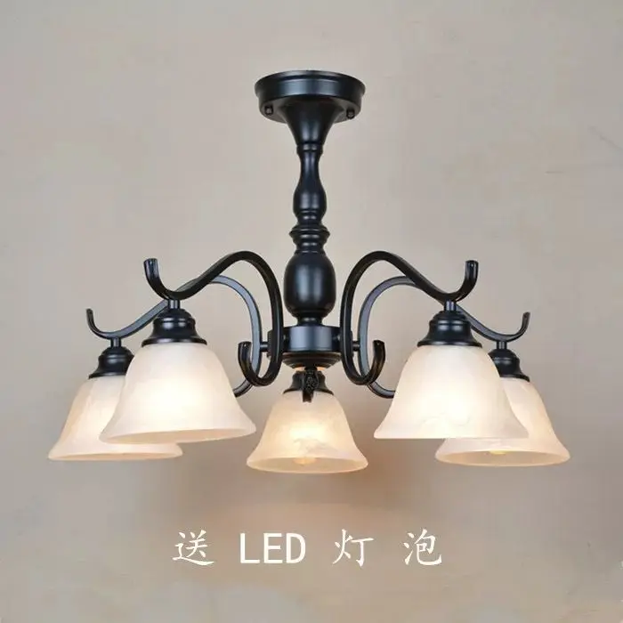

North American style living room chandelier restaurant Mediterranean simple modern iron art RETRO atmospheric ceiling la