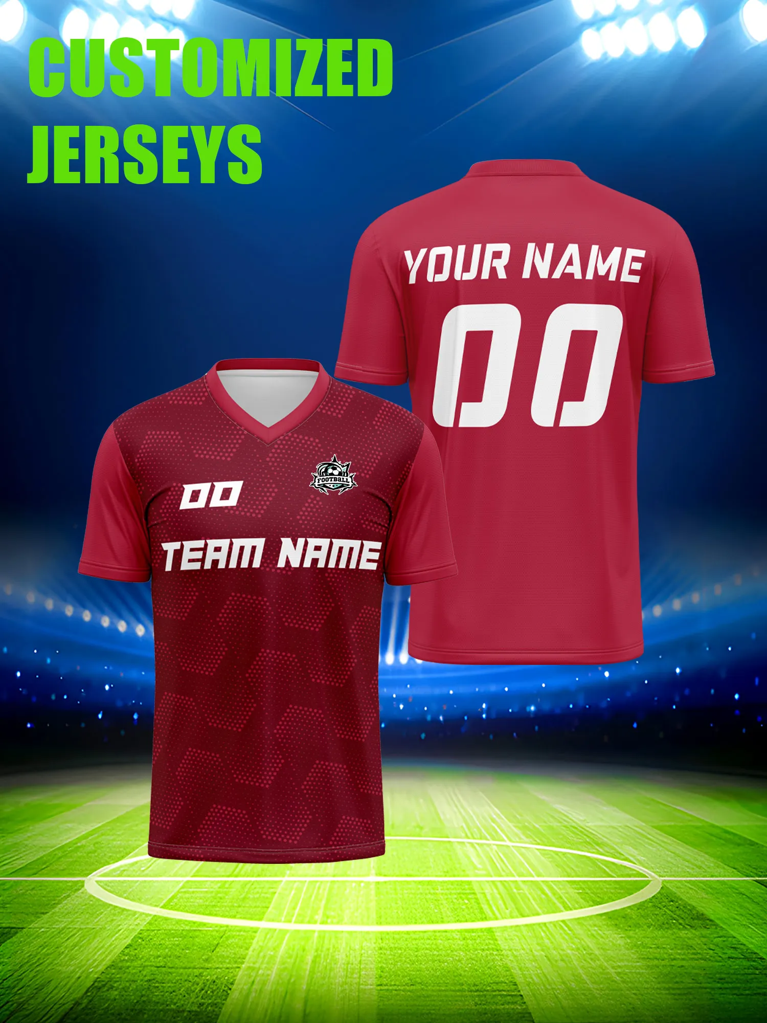 Custom Soccer Jersey With Custom Image, Number And Name, sport brand performance athletic team wear