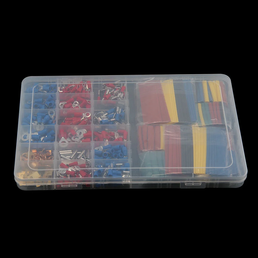 678PCS Wiring Terminal Kit with 17 Styles of Crimp Connectors and 328pcs Heat Shrink Tubing for Automotive Electrical Systems