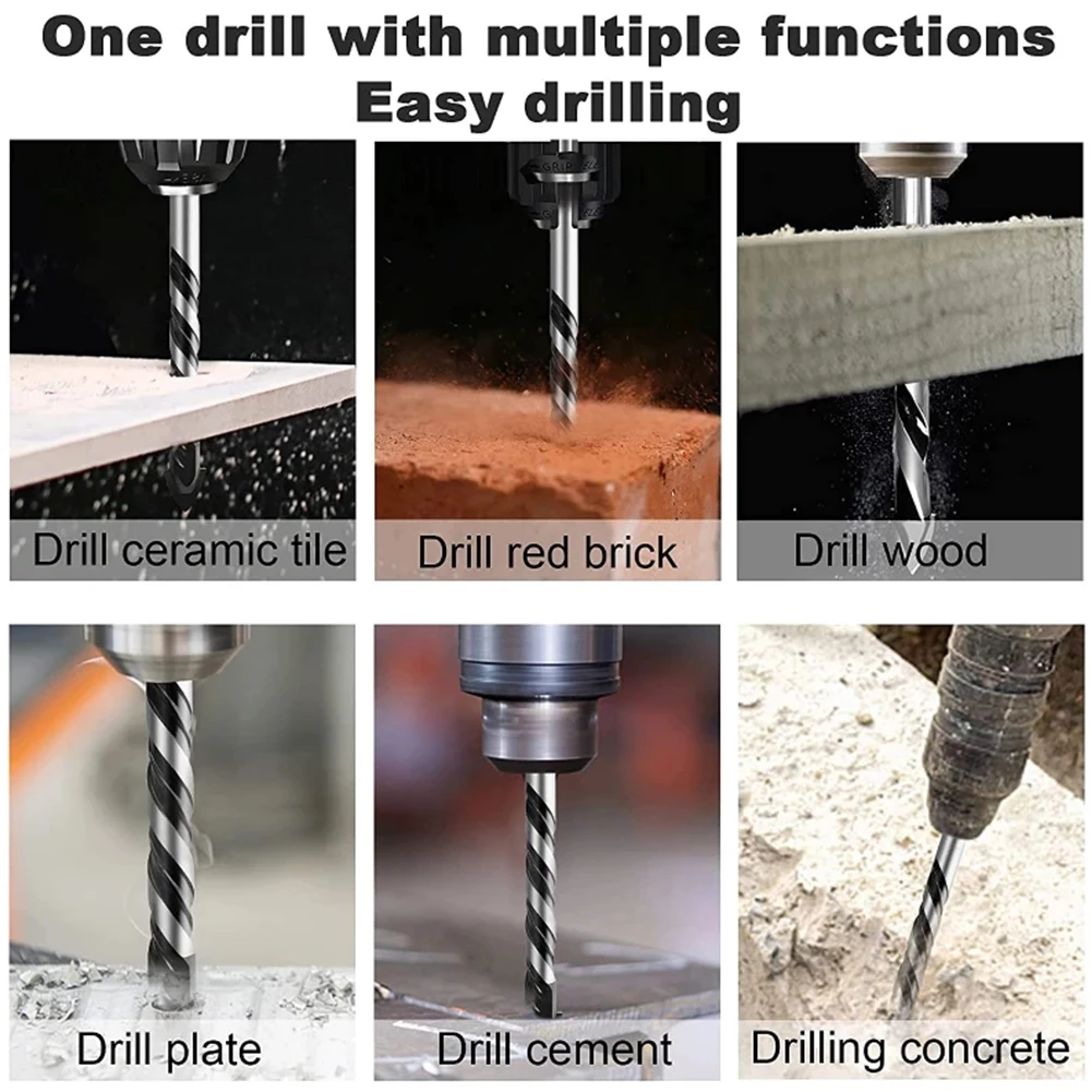Brocas multifuncionales para azulejos de Metal y vidrio, juego de brocas triangulares de diamante, taladro de sierra de agujero de perforación de madera, ladrillo de hormigón de cerámica, 3-12mm