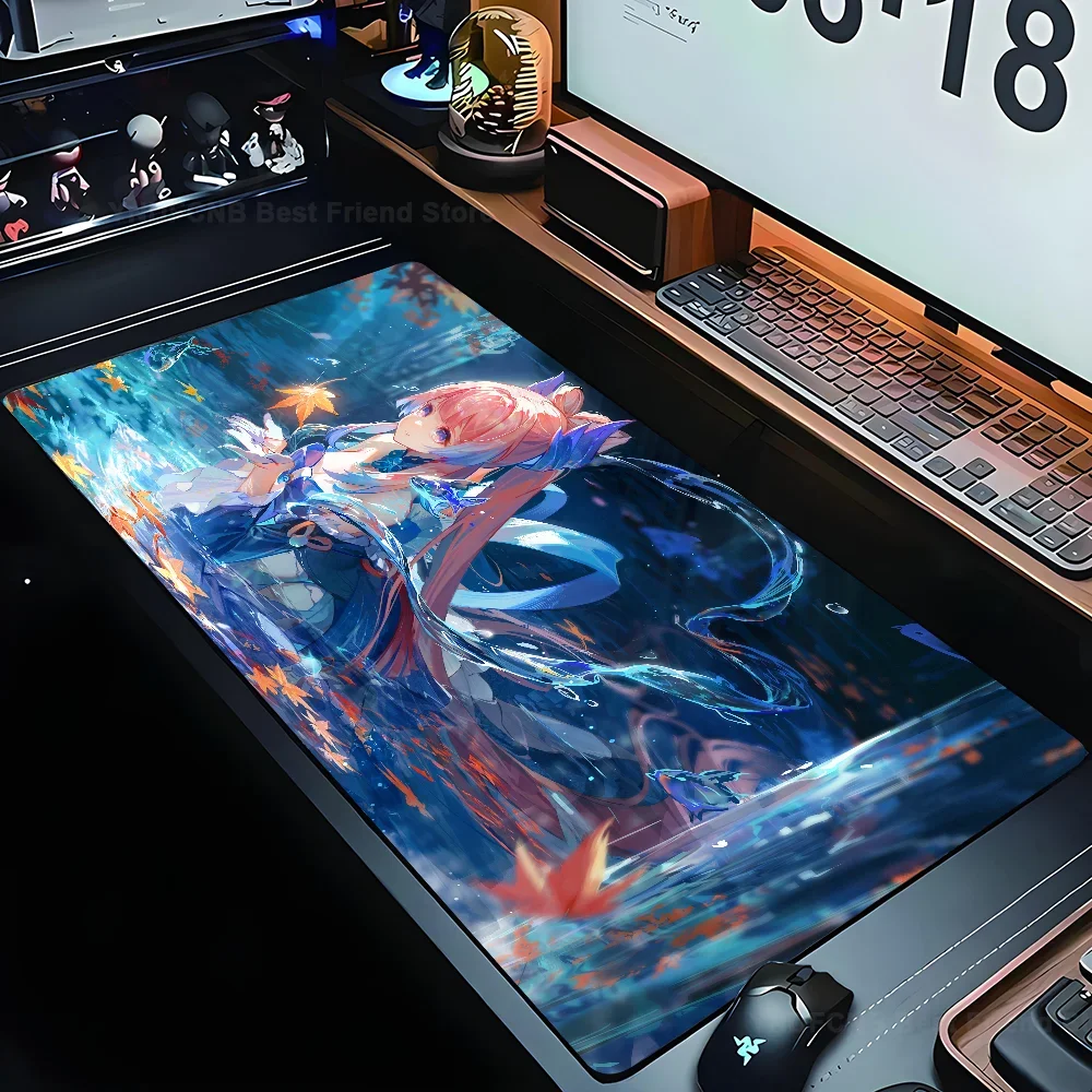 

Sangonomiya Kokomi Genshin Impact Mousepad Mouse Mat Desk Mat With Pad Gaming Accessories Prime Gaming XXL Keyboard Pad