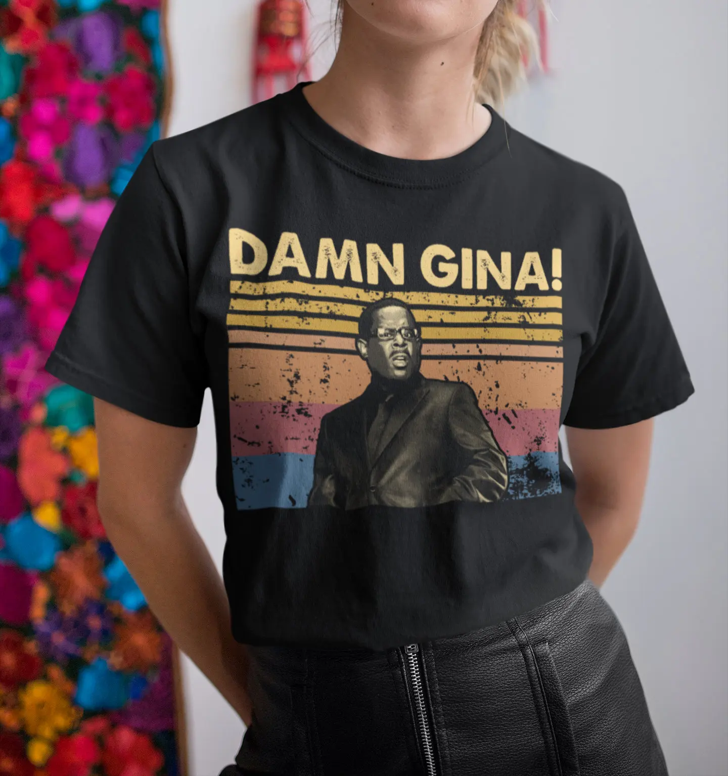 تي شيرت Damn Gina Vintage Retro للجنسين تي شيرت عالي الجودة مطبوع من القطن الخالص للنساء صيفي أمريكي ريترو مطبوع قصير #1