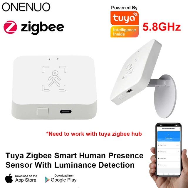 Tuya Zigbee czujnik obecności człowieka inteligentne życie radar MmWave Pir czujnik ruchu z jasnością wykrywanie odległości Monitor oddechowy