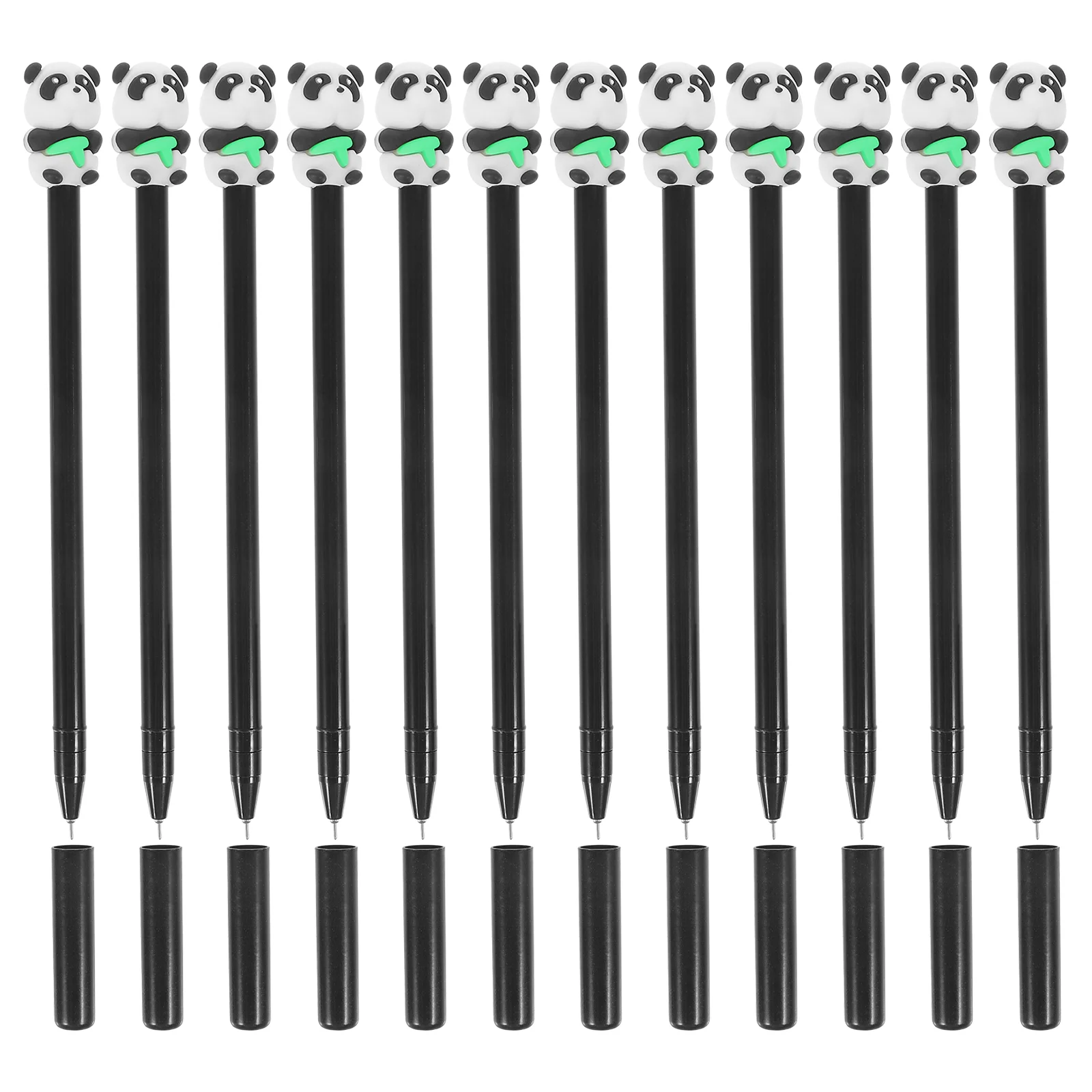 

12 Pcs Panda Gel Pen Writing Pens Portable Come Animal Designed Signature for Office Plastic Cartoon