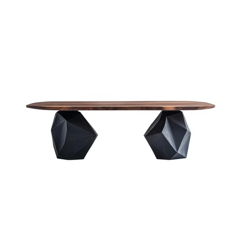 

Nordic artists use rectangular modern simple solid wood dining table design creative furniture53