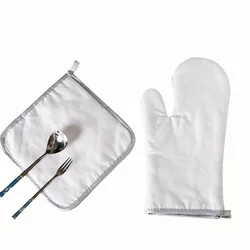 Thermal Sublimation Blank Pot Holder Oven Mitts Heat Resistant Glove Household Cooking Insulation Pads