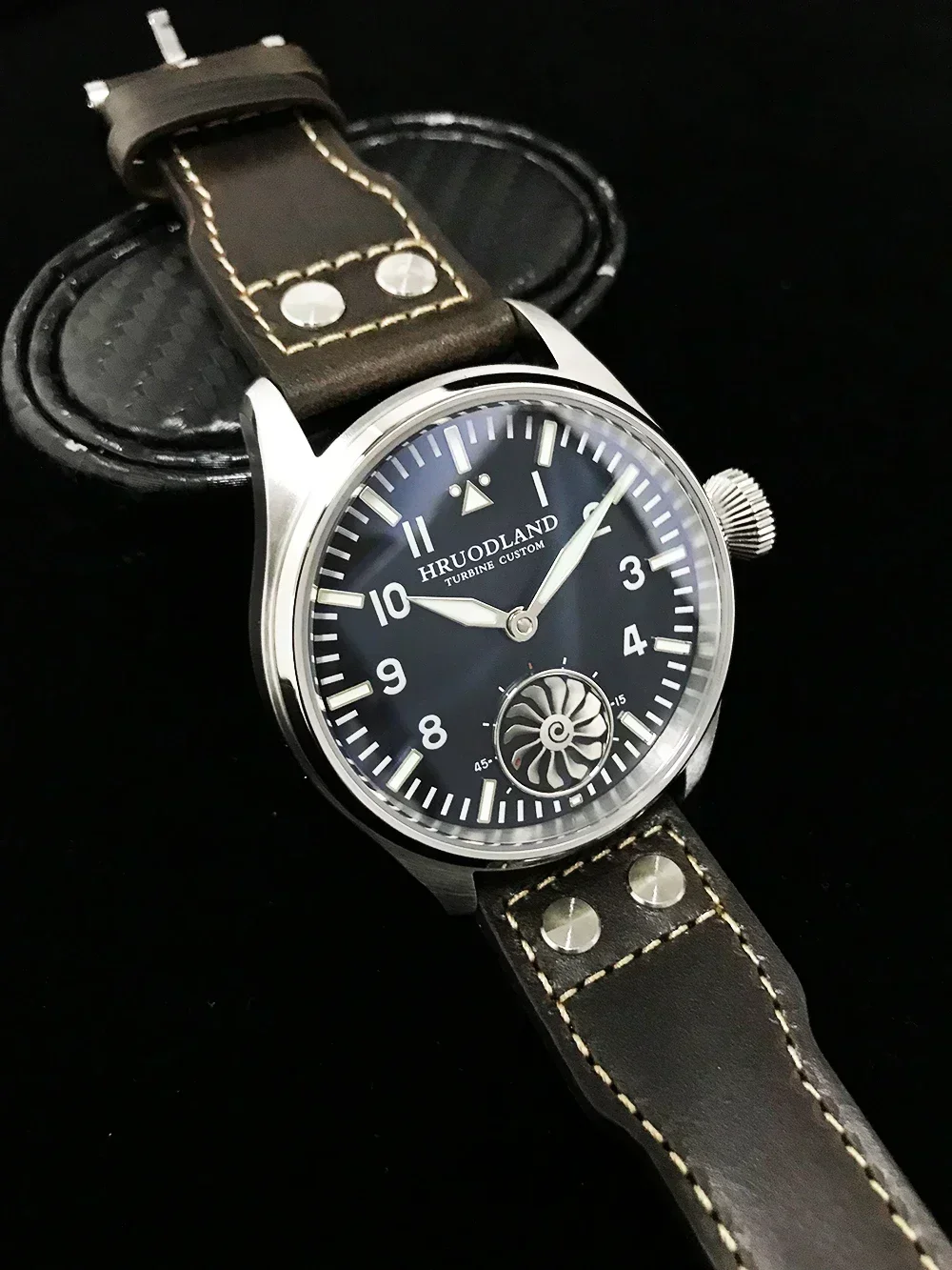 Hruodland 2025 Nieuwe heren Mechanisch Horloge Seagull ST3620 Retro Pilot 43 MM Bgw-9 Lichtgevende Saffierkristal Turbine Reloj Hombre - afbeelding 2
