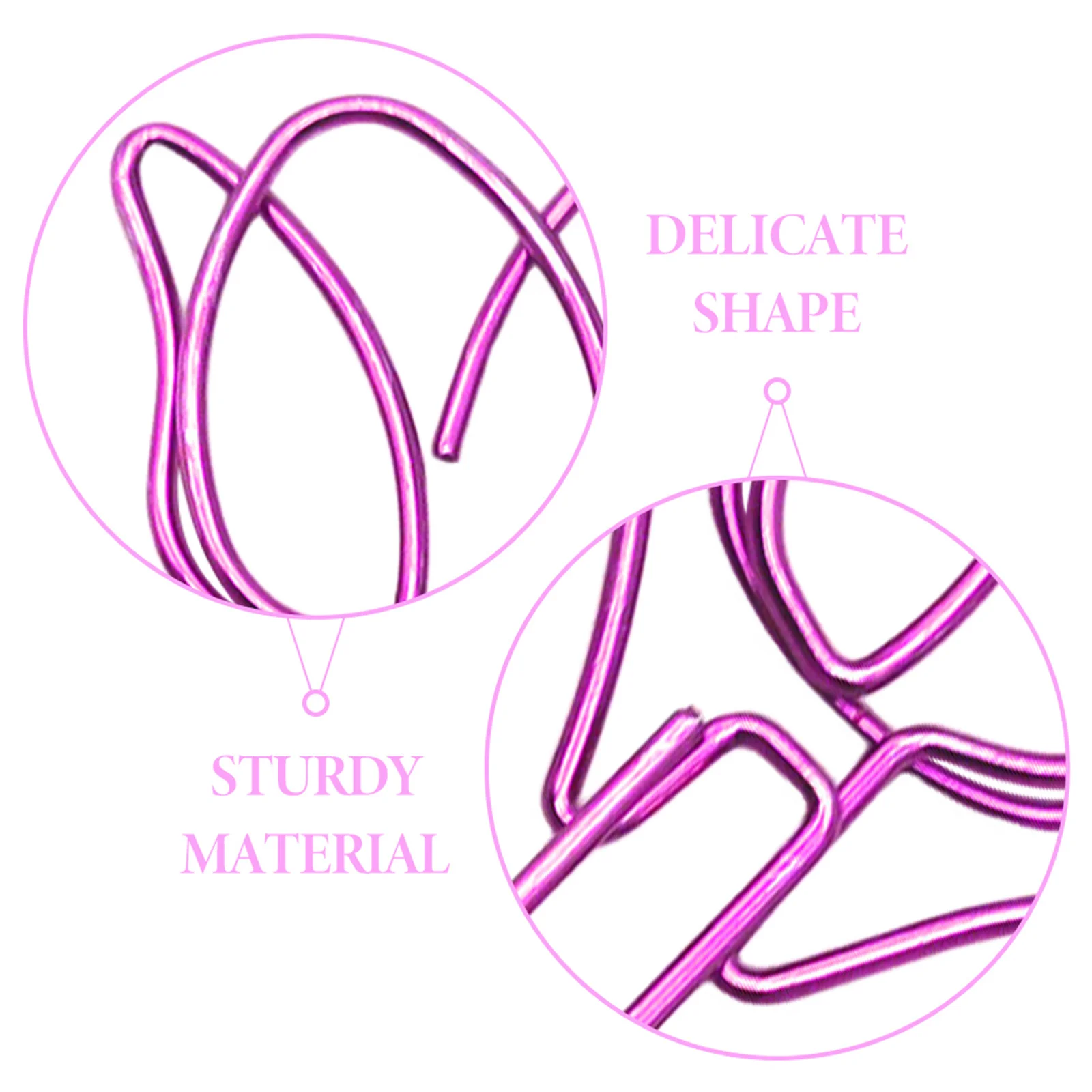60 قطعة مشابك ورق معدنية على شكل توليب تصميم زهرة إبداعية لتنظيم المكتب والمدرسة مقاطع زخرفية متعددة الألوان لـ #3