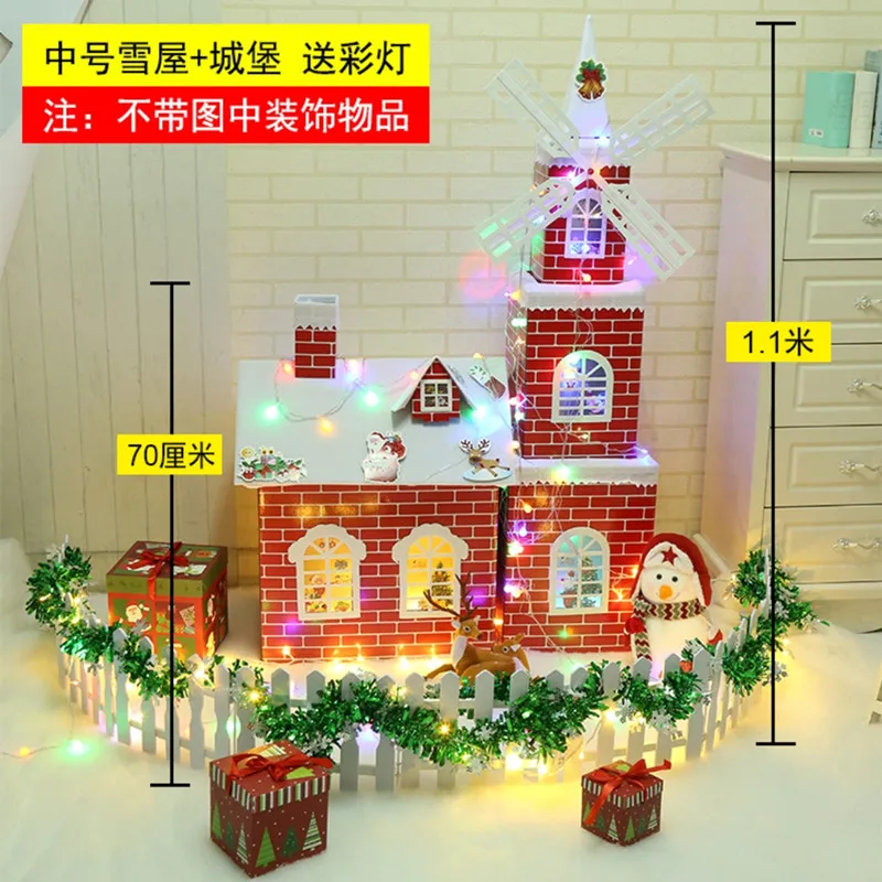 Paper Snow House Igloo Castle Ornaments Large Size Xmas Decor For Mall Hotel Indoor Holiday Scene Layout