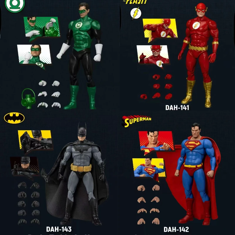 

8Inch Original DC Beast Kingdom DAH-140 Green Lantern 141 The Flash 142 Superman 143 Batman Action Figures Collection Gift Toys