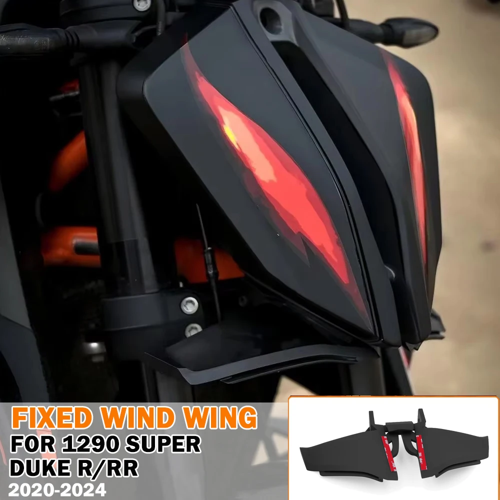 

For Motorcycle Downforce Naked Frontal Spoilers Winglet Aerodynamic Wing Front Spoiler Kit 1290 Super Duke R RR 2020-2023 2024