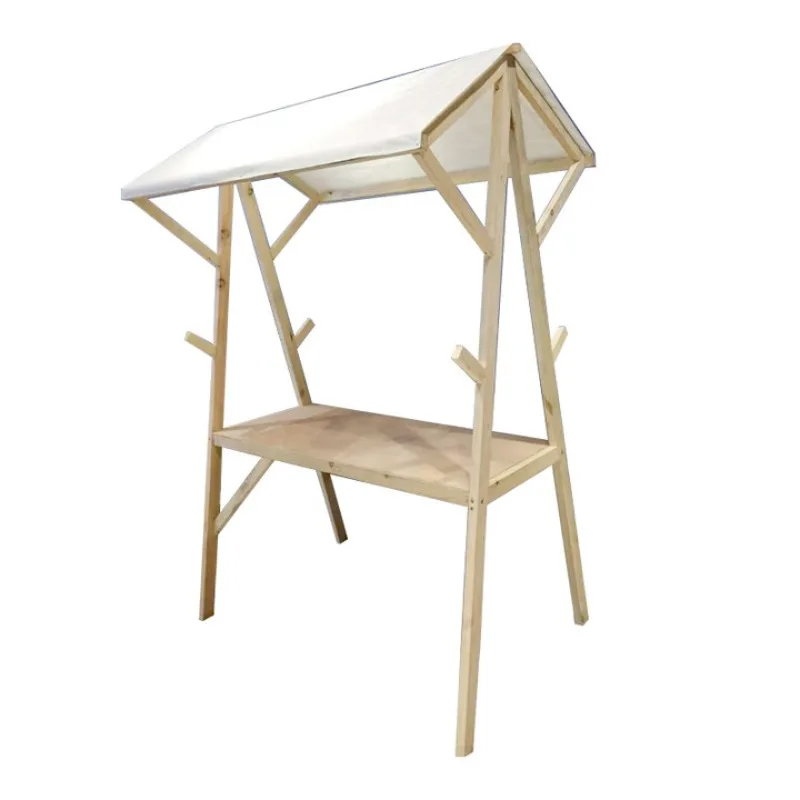 

Mobile foldable outdoor shed stall display stand solid wood