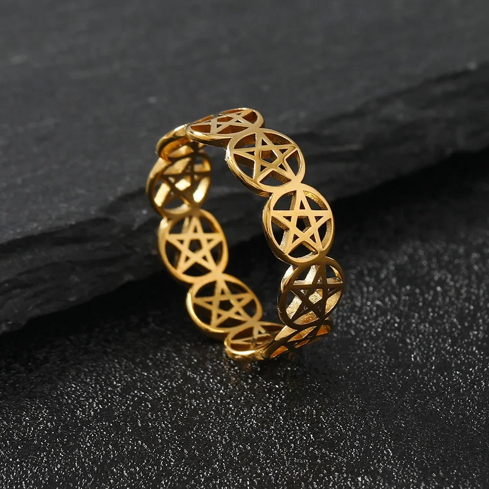 Women's Pentacle Ring in Gold, Silver, and Rose Gold