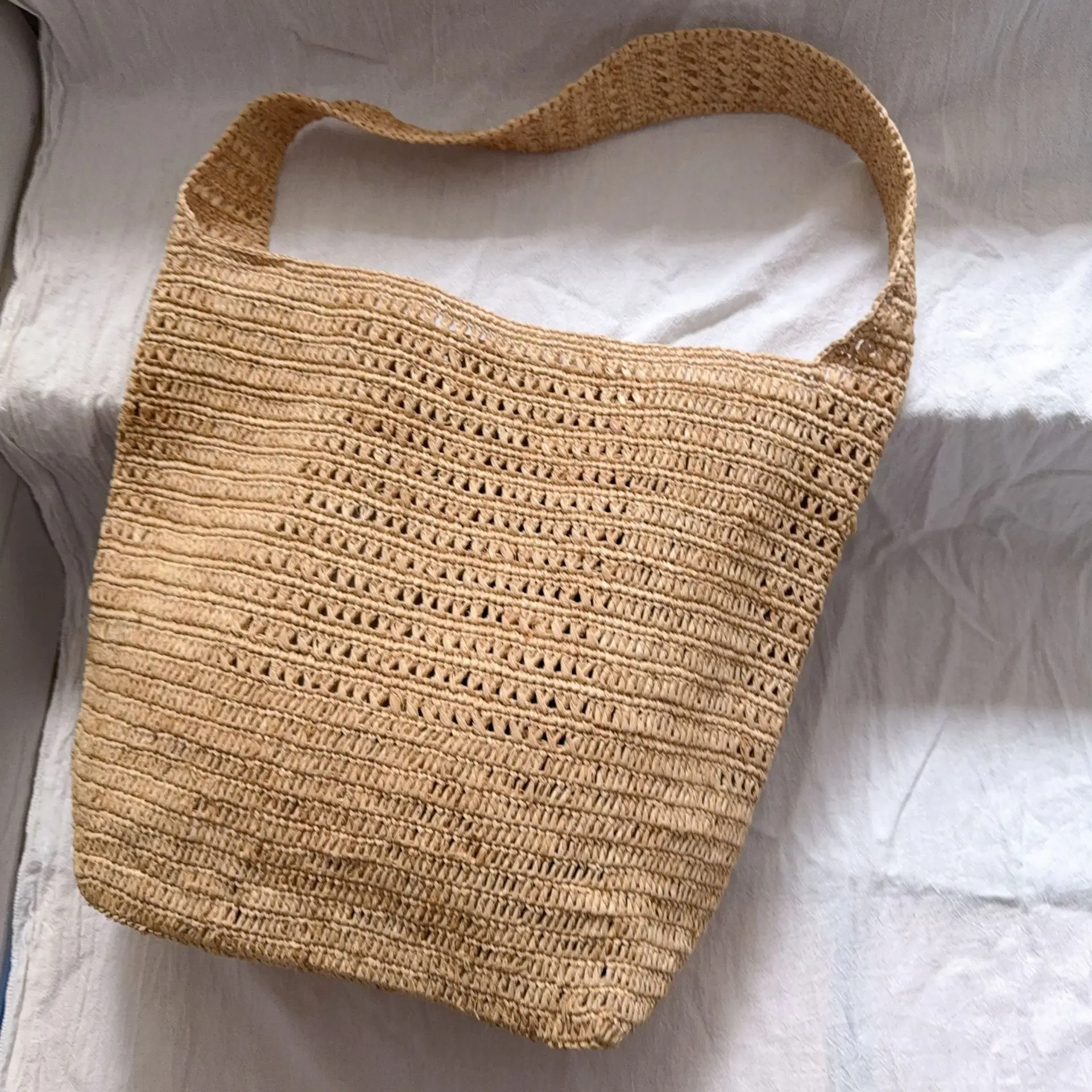 

Summer Hollow Raffia Straw Tote Bags for Women Shoulder Bag Bohemian Travel Beach Bag NEW Handmade Woven Handbags Shopper Purses