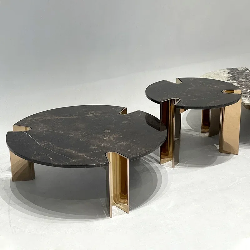 Marble Gold Irregular Foot Seat Coffee Table