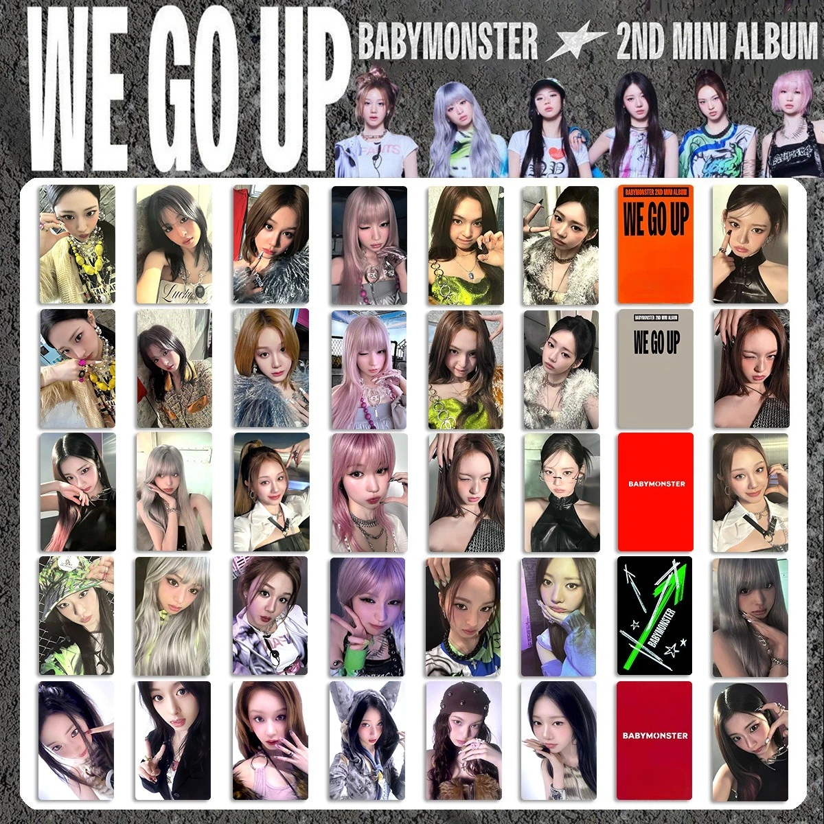 Kpop BabyMonster новый альбом WE GO UP фотокарта RAM AHYEON RORA двусторонняя печать высокой четкости ломо-карты подарок для фанатов