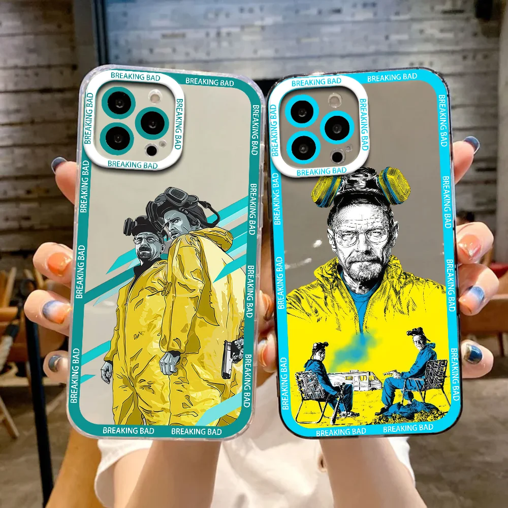

TV Series Breaking B-bad Self Adhesive Phone Case For Samsung Galaxy S25 Ultra S24 FE S23 S22 Plus Clear Shockproof Soft Bumper