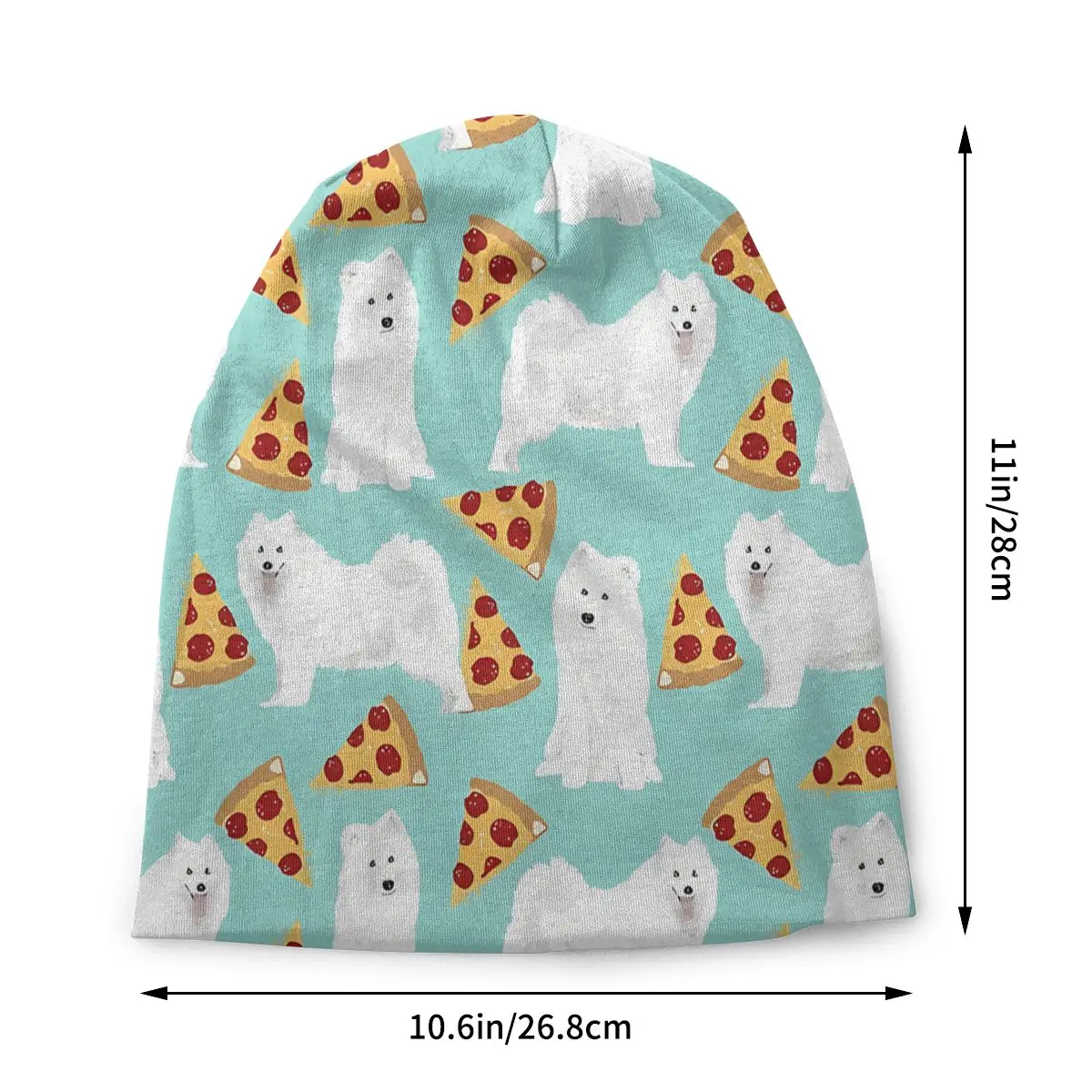 Samoyed Cute Thin Skullies Beanies Caps Pizza Hat Sport Sports Bonnet Hats for Men Women