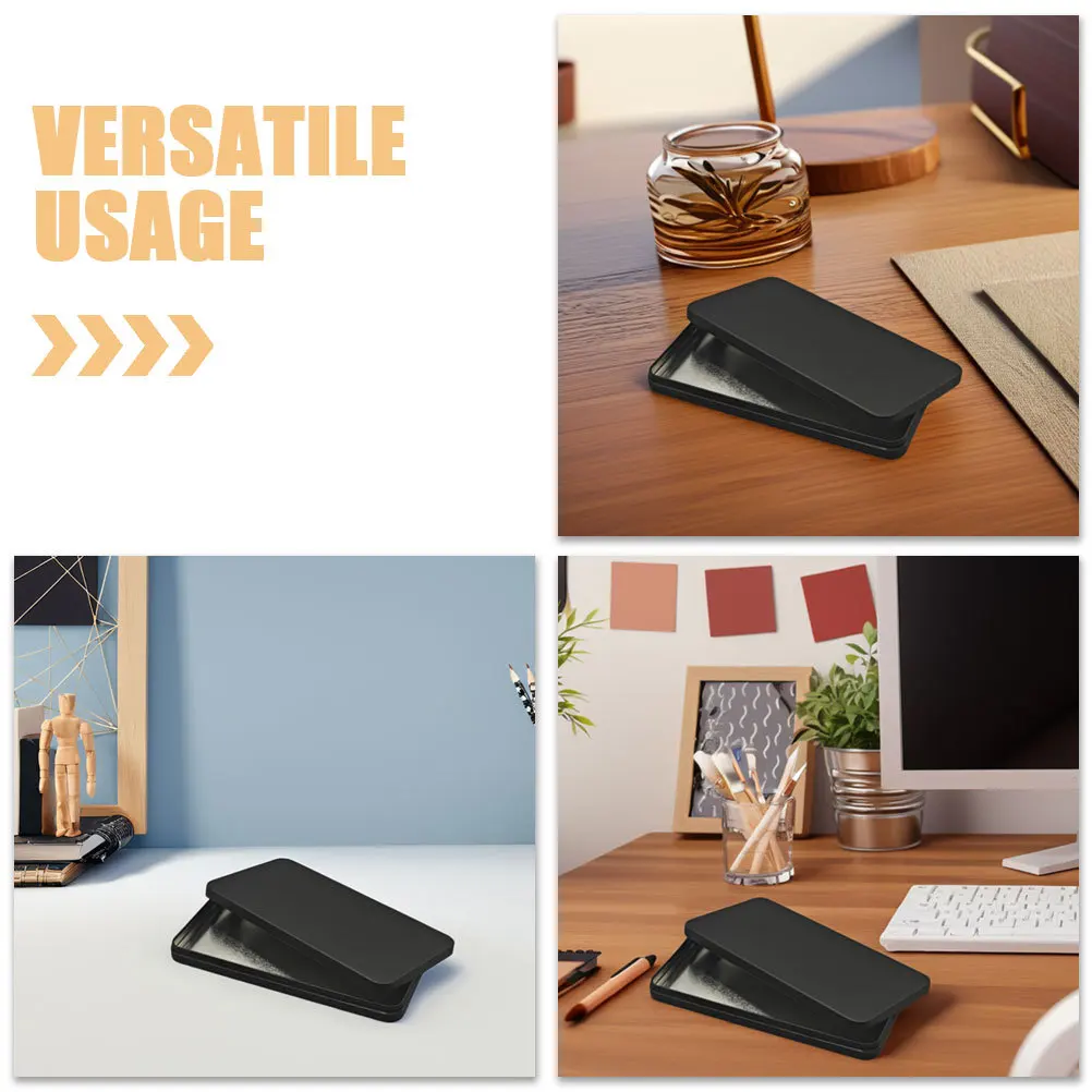 2 قطعة صندوق نقود معدني أسود مستطيل منظم تخزين العملات الصغيرة للعملات النقدية والمجوهرات حامل المال فواتير حاوية القصدير