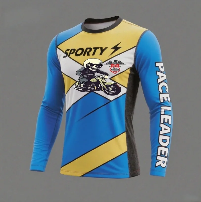 

Новая мужская мотоциклетная повседневная футболка с длинными рукавами, спортивный костюм для верховой езды на открытом воздухе, быстросохнущий дышащий топ для гонок по бездорожью