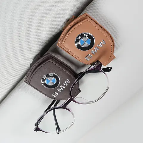 자동차 바이저 안경 클립 3D 금속 로고 선글라스 홀더 자기 안경 케이스 BMW E46 E90 E60 F30 F10 E39 E36 F20 E87 E90 E70