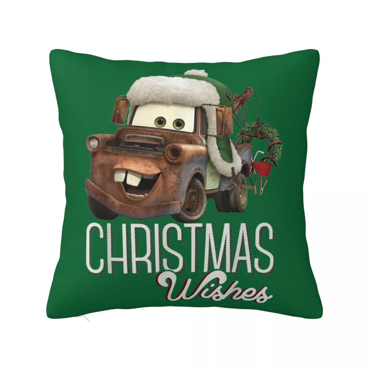 Mater Christmas Wishes Lightning Mcqueen Pillowcase Printed Cushion Cover Decorations Pillow Case Cover Home Drop Shipping 18''