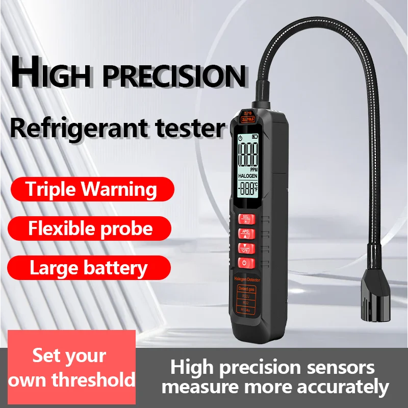 Detección de aire acondicionado, detector de fugas de refrigerante HVAC recargable para buscador de gas automotriz, rizador de freón halógeno,