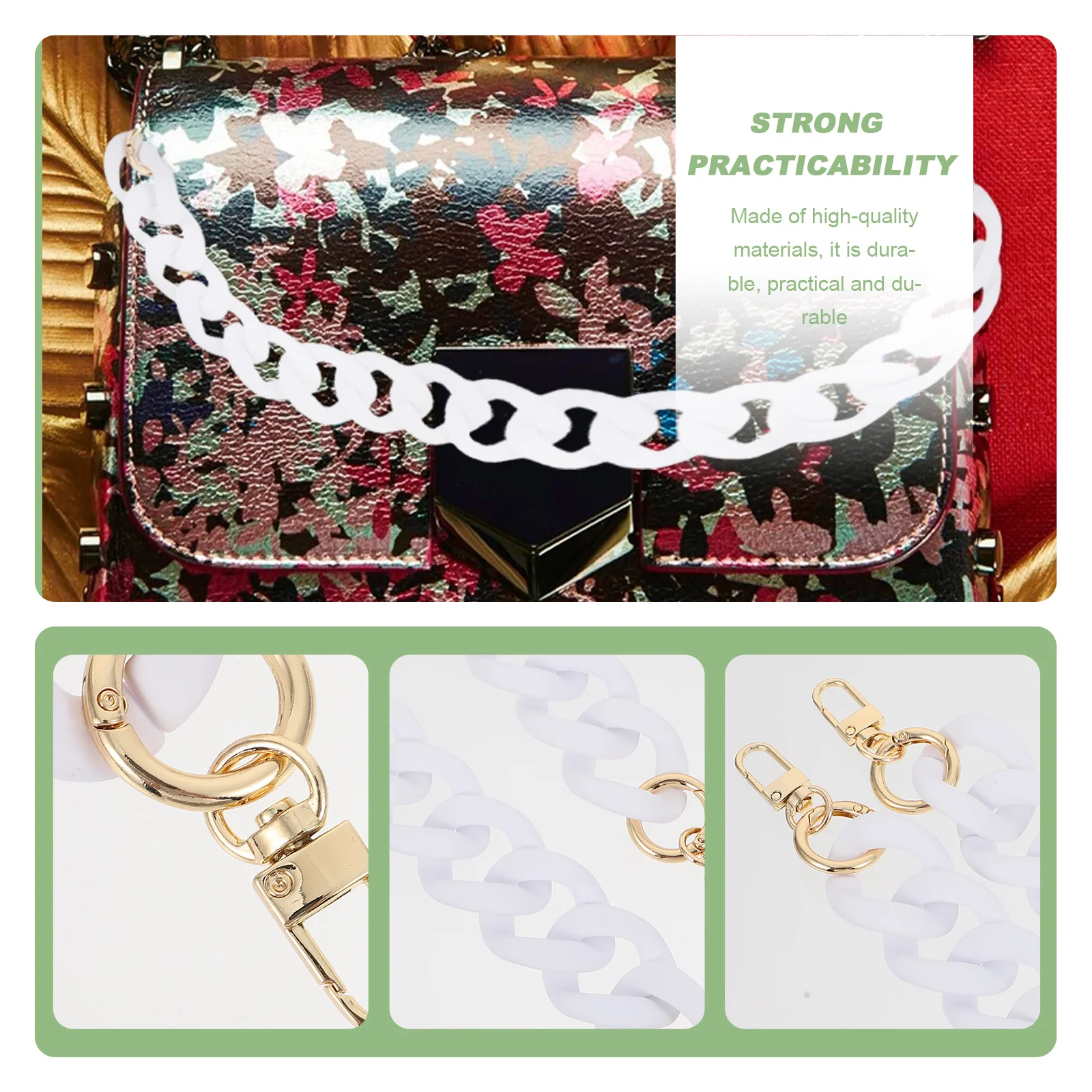 

DIY Acrylic Handbag Chain Stylish Durable Decorative Lightweight Portable Unique Gift for Friends Family Colleagues