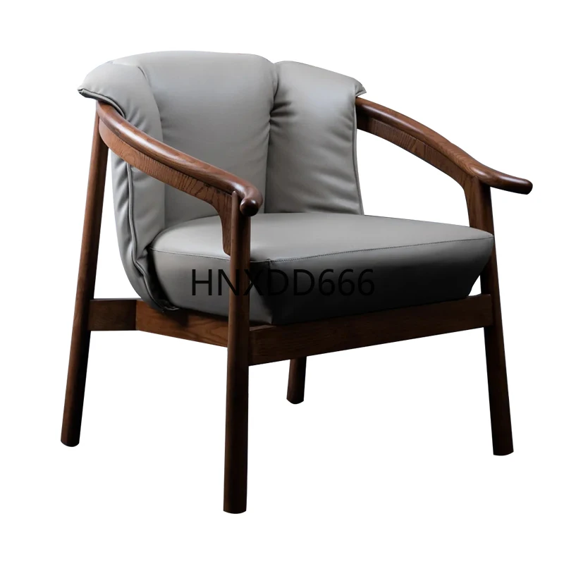 

New Chinese style zen armchair tea room walnut solid wood master chair