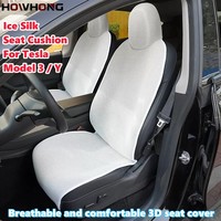 For Tesla Model 3 Y Breathable 3D Ice Silk Car Seat Cover Summer Cooling Pad New Hot Sale Cushion White Interior Accessories