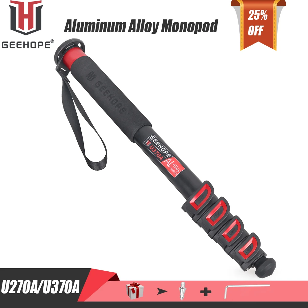 GEEHOPE U270A/U370A 5-sekcyjny profesjonalny monopod na nogę do stojaka na kamerę wideo Canon Nikon GoPro DSLR Camcorder Max Load 10/12kg