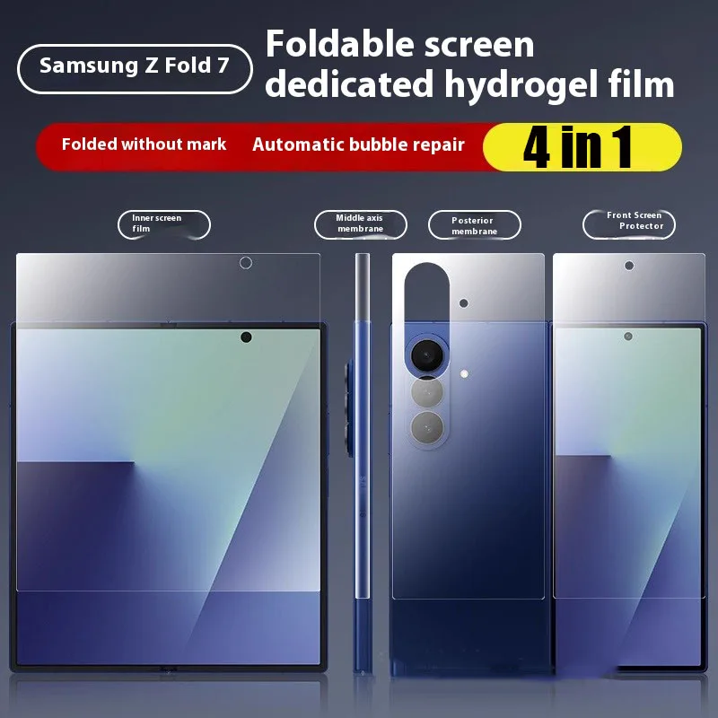 4 in 1 Interne Innere Äußere Scharnier Matte Hydrogel TPU Film Für Samsung Galaxy Z Fold7 Aufkleber Ganzkörper TPU Screen Protector Fold7