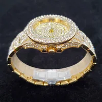 Luxury Diamond Watch for Men Fashion Bling Iced Out Day Date Watches Hip Hop Golden Stainless Steel Quartz Man Clock Hot Sale - Image 5