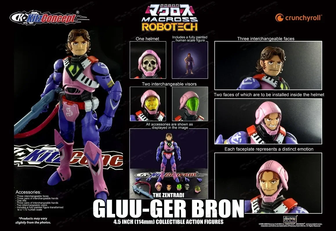 In Stock, Authentic KC KitzConcept Macross Kyron Brown Ace Pilot, 1/72 Scale Zentraedi Articulated Model