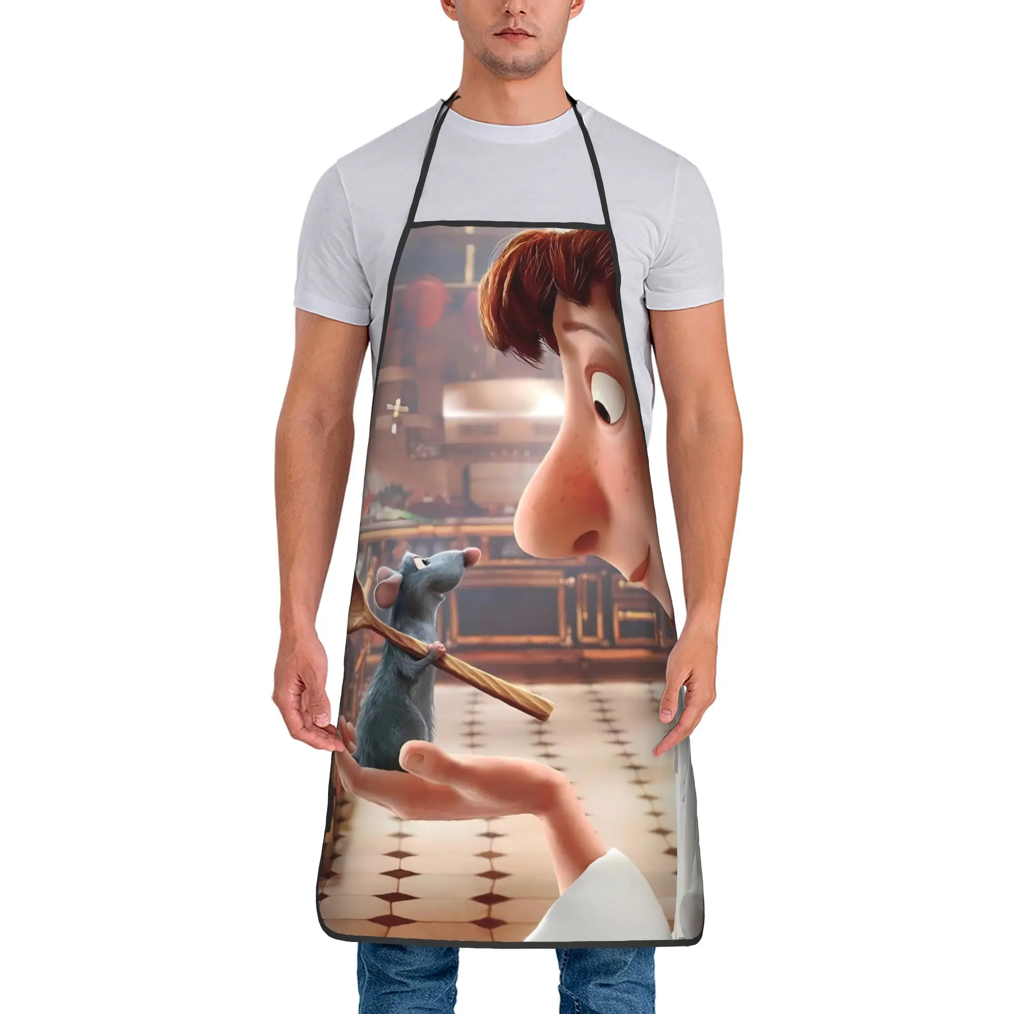 

Милый фартук в стиле Рататуй, стильные кухонные аксессуары для готовки, домашние фартуки для маникюра без карманов